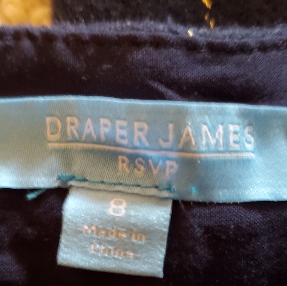 Draper James RSVP Straight Pant Navy/Gold-Size 8‎ - Picture 3 of 5